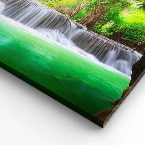 Impression sur toile - Image sur toile - Une cascade de vert - 70x50 cm