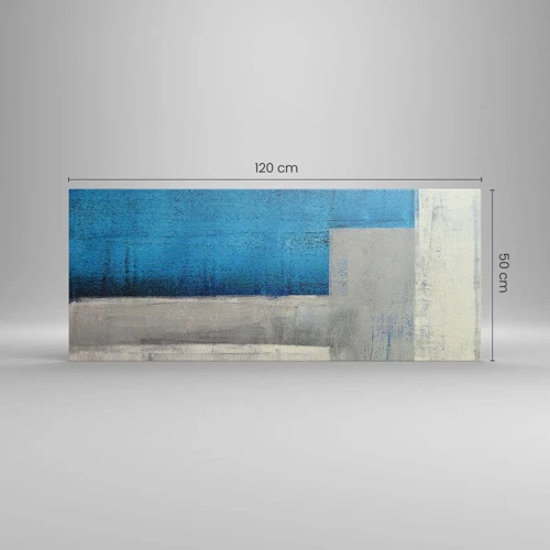 Impression sur toile - Image sur toile - Une composition poétique de gris et de bleu - 120x50 cm