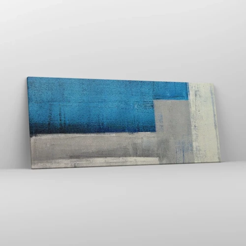 Impression sur toile - Image sur toile - Une composition poétique de gris et de bleu - 120x50 cm