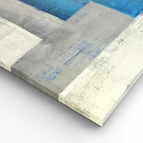 Impression sur toile - Image sur toile - Une composition poétique de gris et de bleu - 120x50 cm