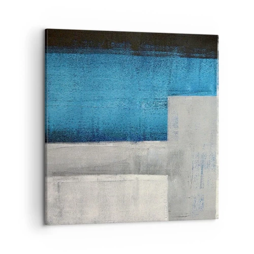 Impression sur toile - Image sur toile - Une composition poétique de gris et de bleu - 50x50 cm