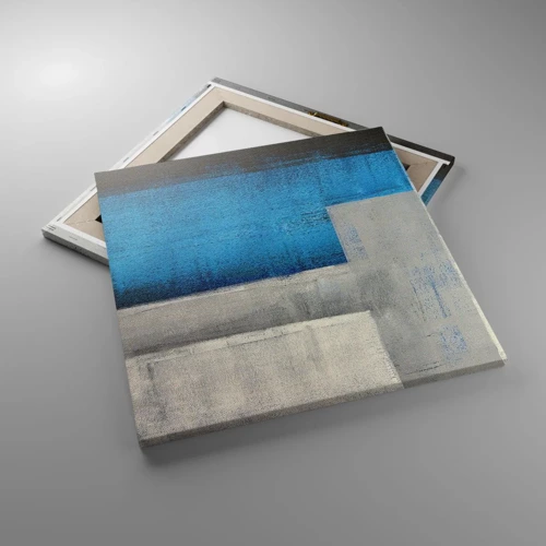 Impression sur toile - Image sur toile - Une composition poétique de gris et de bleu - 50x50 cm