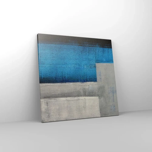 Impression sur toile - Image sur toile - Une composition poétique de gris et de bleu - 50x50 cm