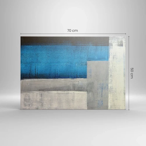 Impression sur toile - Image sur toile - Une composition poétique de gris et de bleu - 70x50 cm