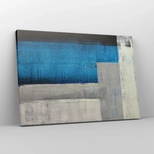 Impression sur toile - Image sur toile - Une composition poétique de gris et de bleu - 70x50 cm