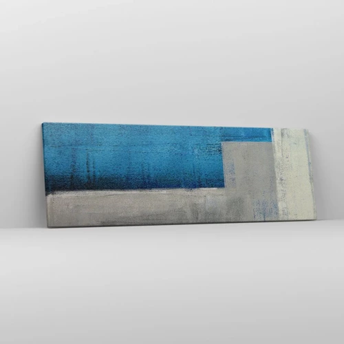 Impression sur toile - Image sur toile - Une composition poétique de gris et de bleu - 90x30 cm