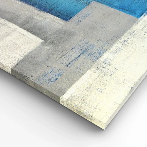 Impression sur toile - Image sur toile - Une composition poétique de gris et de bleu - 90x30 cm