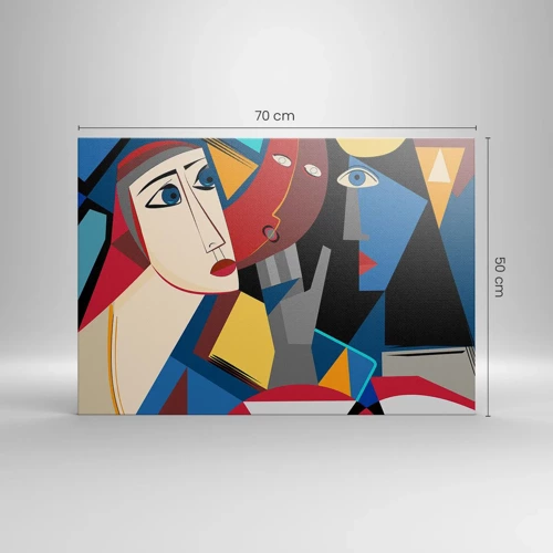 Impression sur toile - Image sur toile - Une conversation entre cubistes - 70x50 cm