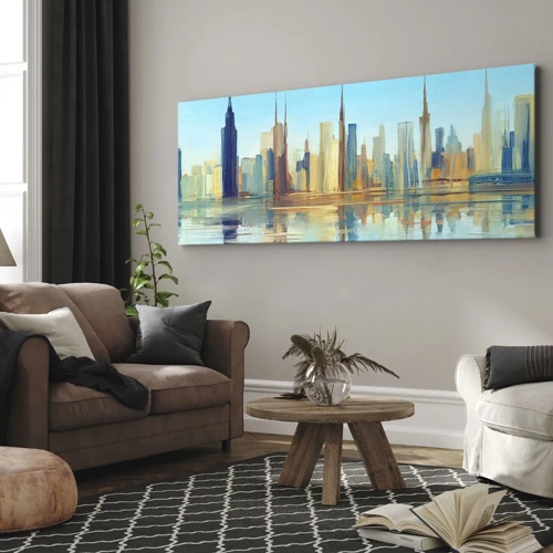 Impression sur toile - Image sur toile - Une métropole ensoleillée - 140x50 cm
