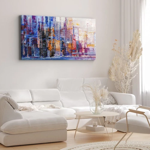 Impression sur toile - Image sur toile - Une métropole joyeuse - 100x40 cm