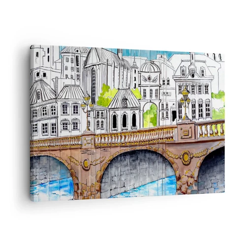 Impression sur toile - Image sur toile - Une ville comme peinte - 70x50 cm