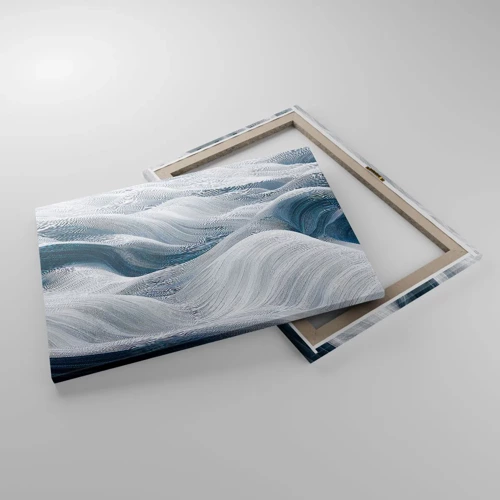 Impression sur toile - Image sur toile - Vagues blanches et bleues - 70x50 cm