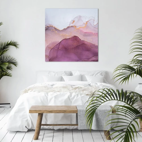 Impression sur toile - Image sur toile - Vagues lilas et violettes - 70x70 cm