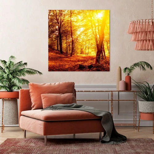 Impression sur toile - Image sur toile - Vers la clairière dorée - 40x40 cm