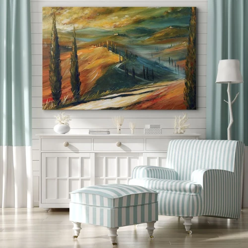 Impression sur toile - Image sur toile - paysage toscan - 100x70 cm