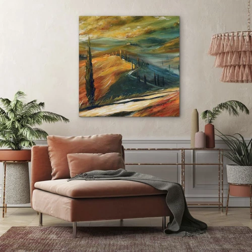 Impression sur toile - Image sur toile - paysage toscan - 60x60 cm