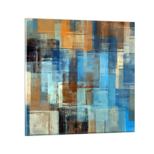 Impression sur verre - Image sur verre - A travers le voile bleu - 70x70 cm