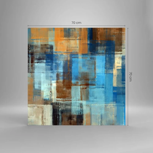 Impression sur verre - Image sur verre - A travers le voile bleu - 70x70 cm