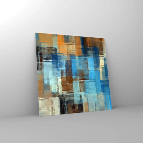 Impression sur verre - Image sur verre - A travers le voile bleu - 70x70 cm