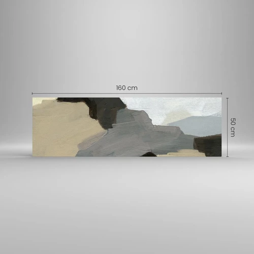 Impression sur verre - Image sur verre - Abstraction : le carrefour du gris - 160x50 cm