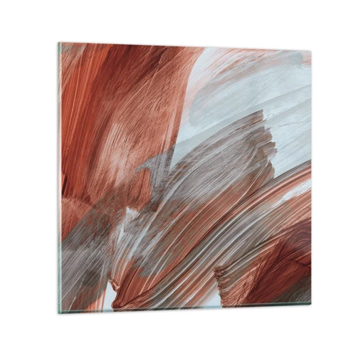 Impression sur verre - Image sur verre - Abstraction venteuse et automnale - 40x40 cm