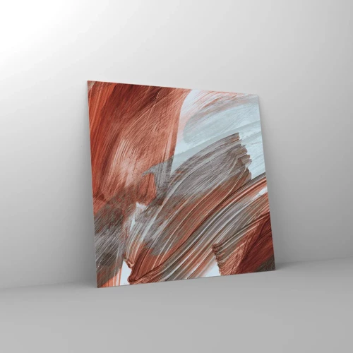 Impression sur verre - Image sur verre - Abstraction venteuse et automnale - 60x60 cm