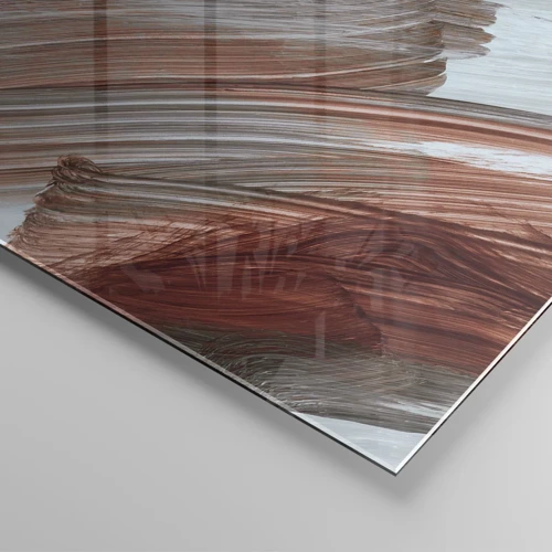 Impression sur verre - Image sur verre - Abstraction venteuse et automnale - 70x70 cm
