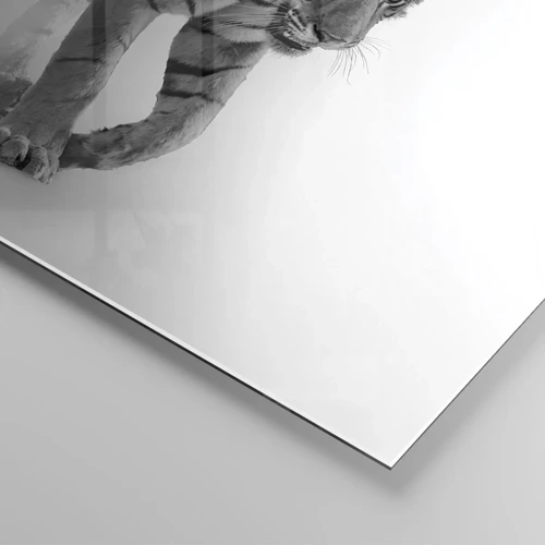Impression sur verre - Image sur verre - Accroupi dans le brouillard - 50x70 cm