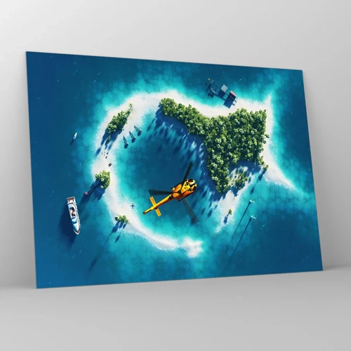 Impression sur verre - Image sur verre - Achetez-vous une île - 70x50 cm