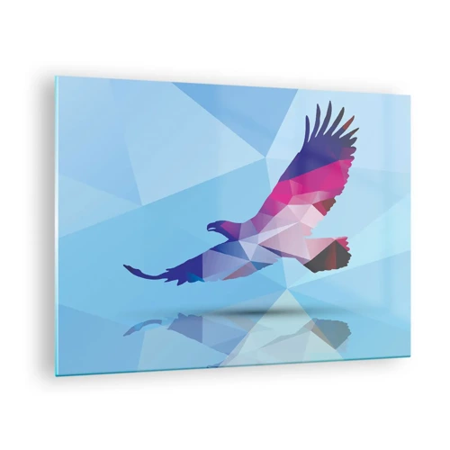 Impression sur verre - Image sur verre - Aigle en cristal lilas - 70x50 cm