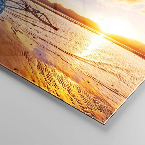 Impression sur verre - Image sur verre - Allongez-vous dans le sable après une longue journée - 100x40 cm