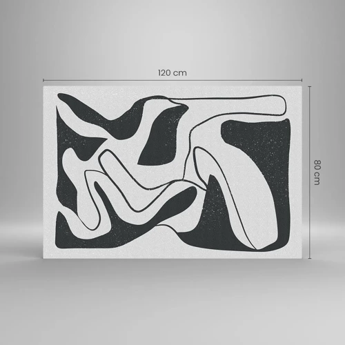 Impression sur verre - Image sur verre - Amusement de labyrinthe abstrait - 120x80 cm