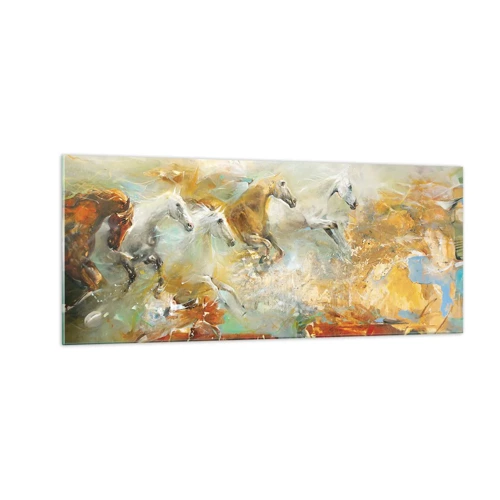 Impression sur verre - Image sur verre - Au galop vers la lumière - 100x40 cm