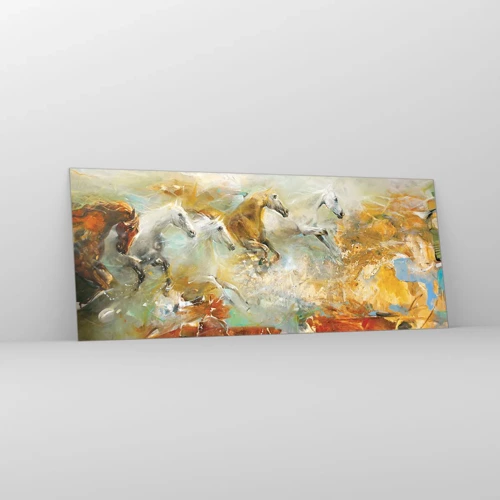 Impression sur verre - Image sur verre - Au galop vers la lumière - 100x40 cm