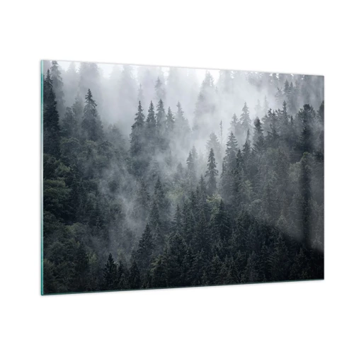 Impression sur verre - Image sur verre - Aube de la forêt - 100x70 cm