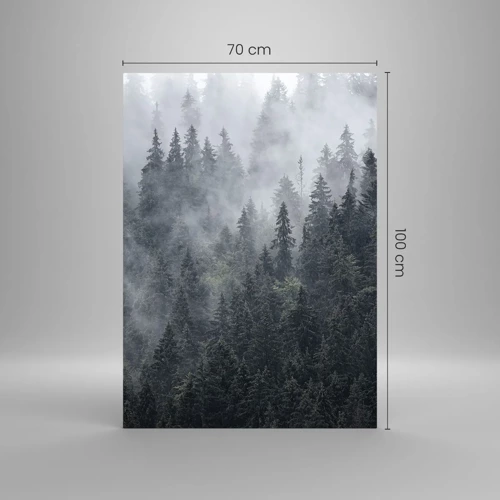 Impression sur verre - Image sur verre - Aube de la forêt - 70x100 cm