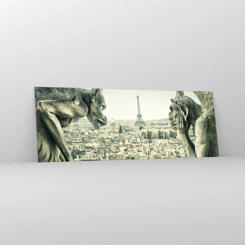 Impression sur verre - Image sur verre - Bavardage parisien - 140x50 cm