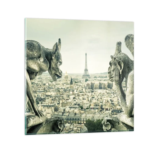 Impression sur verre - Image sur verre - Bavardage parisien - 30x30 cm