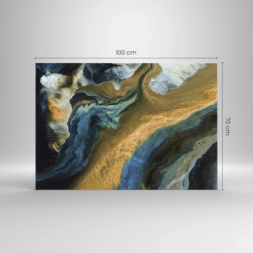Impression sur verre - Image sur verre - Bleu - jaune - influences mutuelles - 100x70 cm