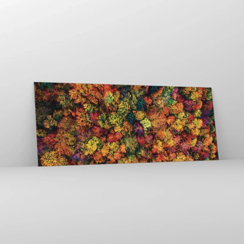 Impression sur verre - Image sur verre - Bouquet d'arbres automnal - 100x40 cm