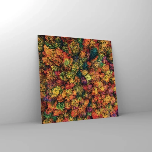 Impression sur verre - Image sur verre - Bouquet d'arbres automnal - 40x40 cm