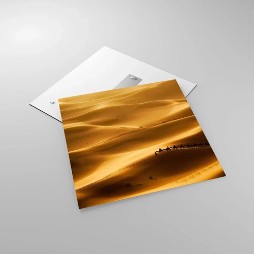 Impression sur verre - Image sur verre - Caravane sur les vagues du désert - 60x60 cm