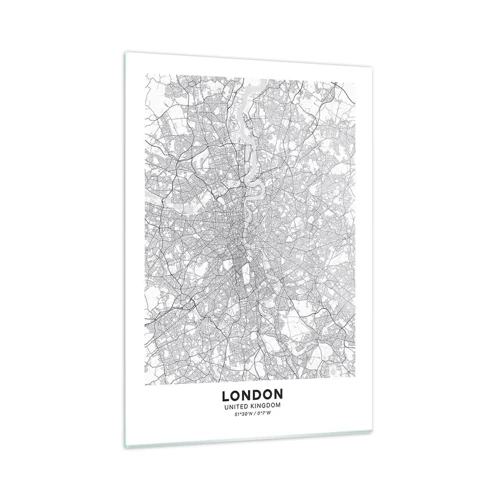 Impression sur verre - Image sur verre - Carte du labyrinthe londonien - 50x70 cm