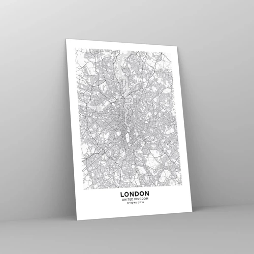 Impression sur verre - Image sur verre - Carte du labyrinthe londonien - 50x70 cm