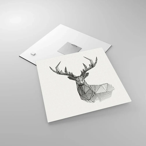 Impression sur verre - Image sur verre - Cerf dans un style cubique - 30x30 cm