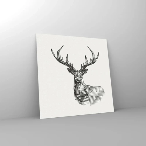 Impression sur verre - Image sur verre - Cerf dans un style cubique - 30x30 cm