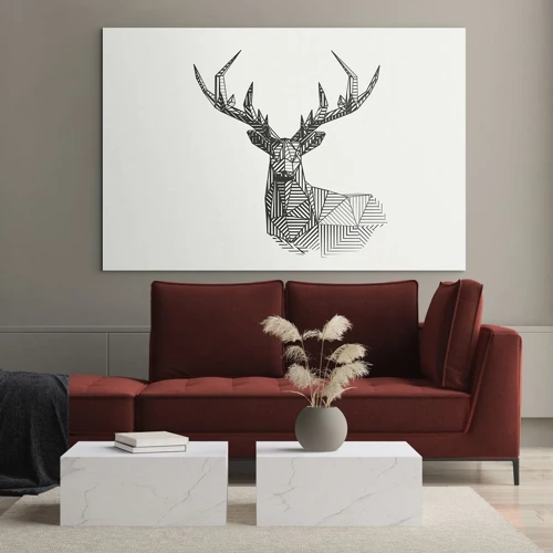 Impression sur verre - Image sur verre - Cerf dans un style cubique - 70x50 cm