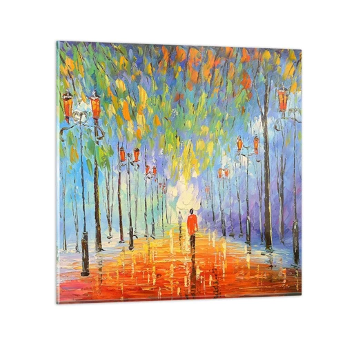 Impression sur verre - Image sur verre - Chant nocturne de la pluie - 60x60 cm