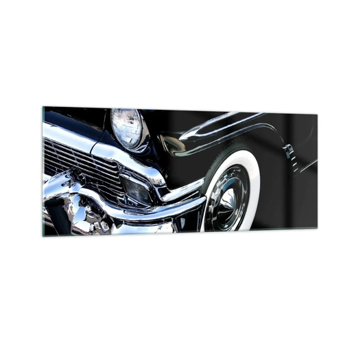 Impression sur verre - Image sur verre - Classique en argent, noir et blanc - 100x40 cm