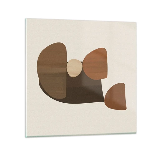 Impression sur verre - Image sur verre - Composition de marrons - 30x30 cm